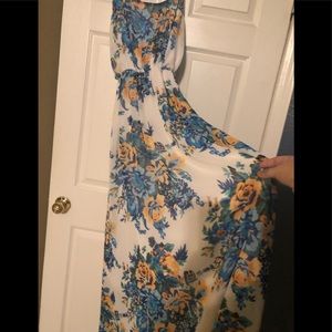 Blue floral maxi dress